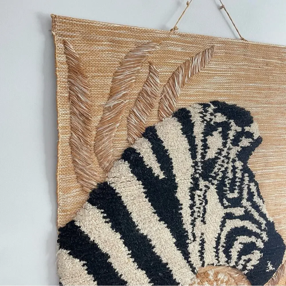 Vintage | RARE Tom Taylor Safari Tapestry African Decor Wall Hanging Zebra 1990